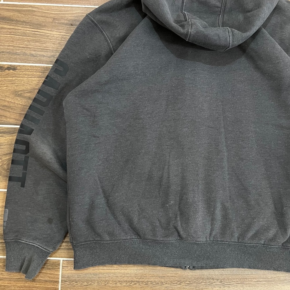 Carhartt Mens Hoodie Full Zip Gray Heavy Classic Utility Grunge Work Jacket L - Picture 4 of 7
